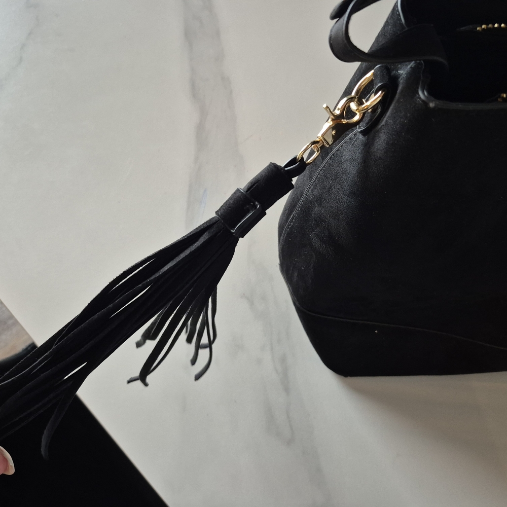 Embroidered Black Floral Women's Bag - Picture 4 of 5